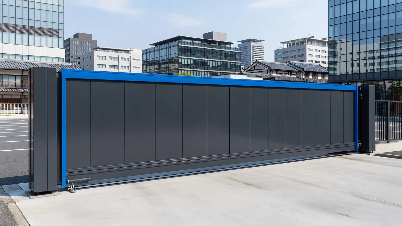 商業施設駐車場の自動スライディングゲート
