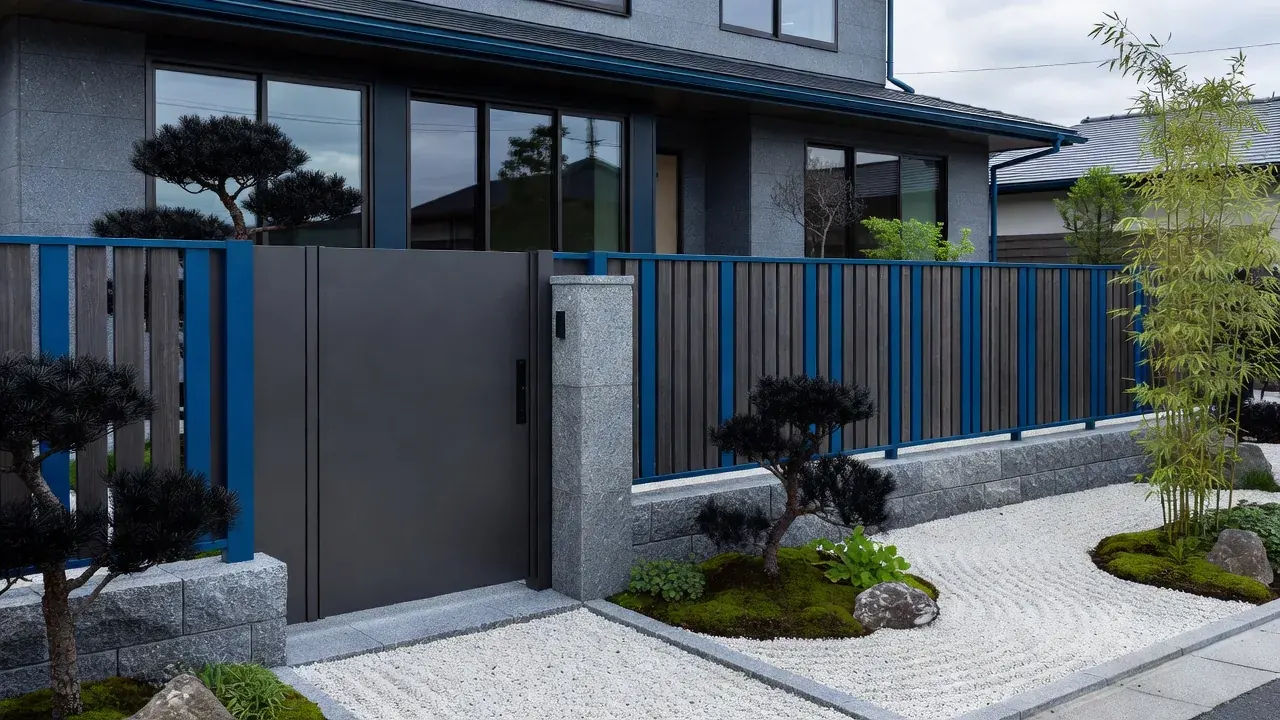 改修が完了した住宅の外構全景